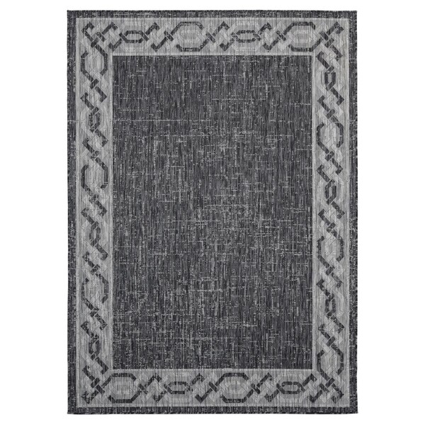Manmade Augusta Whitehaven Black Rectangle Area Rug - Black - 5 ft. 3 in. x 7 ft. 6 in. MA3090229 - main